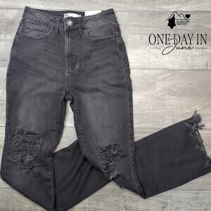 SO Distressed High Rise Kick Flare Jeans Size 0